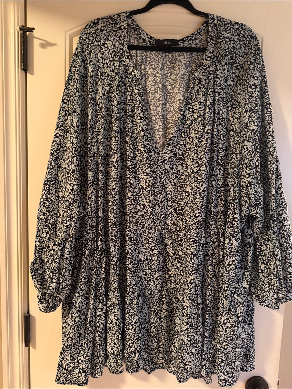 ellos Black & White Floral V-Neck Tunic